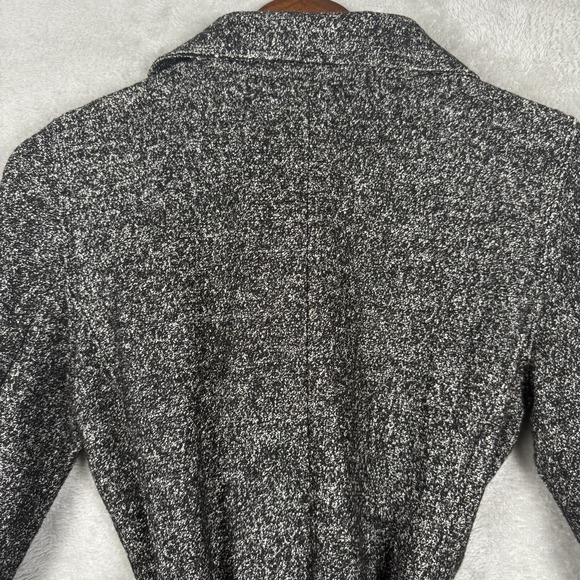 Ann Taylor Jacket Women's Small Petite Gray Wool Blend Belted-Waist Full Zip - Picture 9 of 10